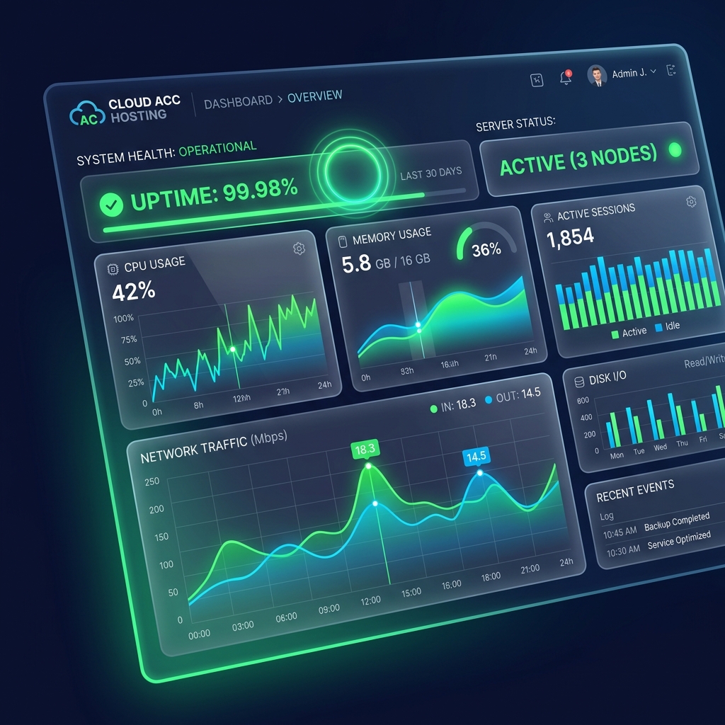Accounting Cloud Hosting Dashboard Preview